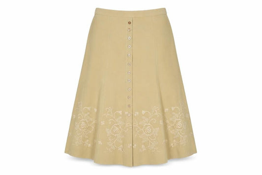 Rosy Womens Brown Floral Polyester Swing Skirt Size 14