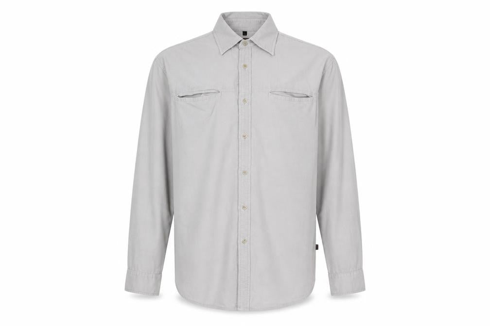 Mens UK Size L Jeff & Co Grey  Button-Up Long Sleeve Casual Shirt