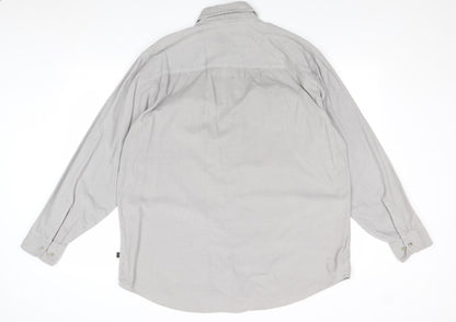 Mens UK Size L Jeff & Co Grey  Button-Up Long Sleeve Casual Shirt