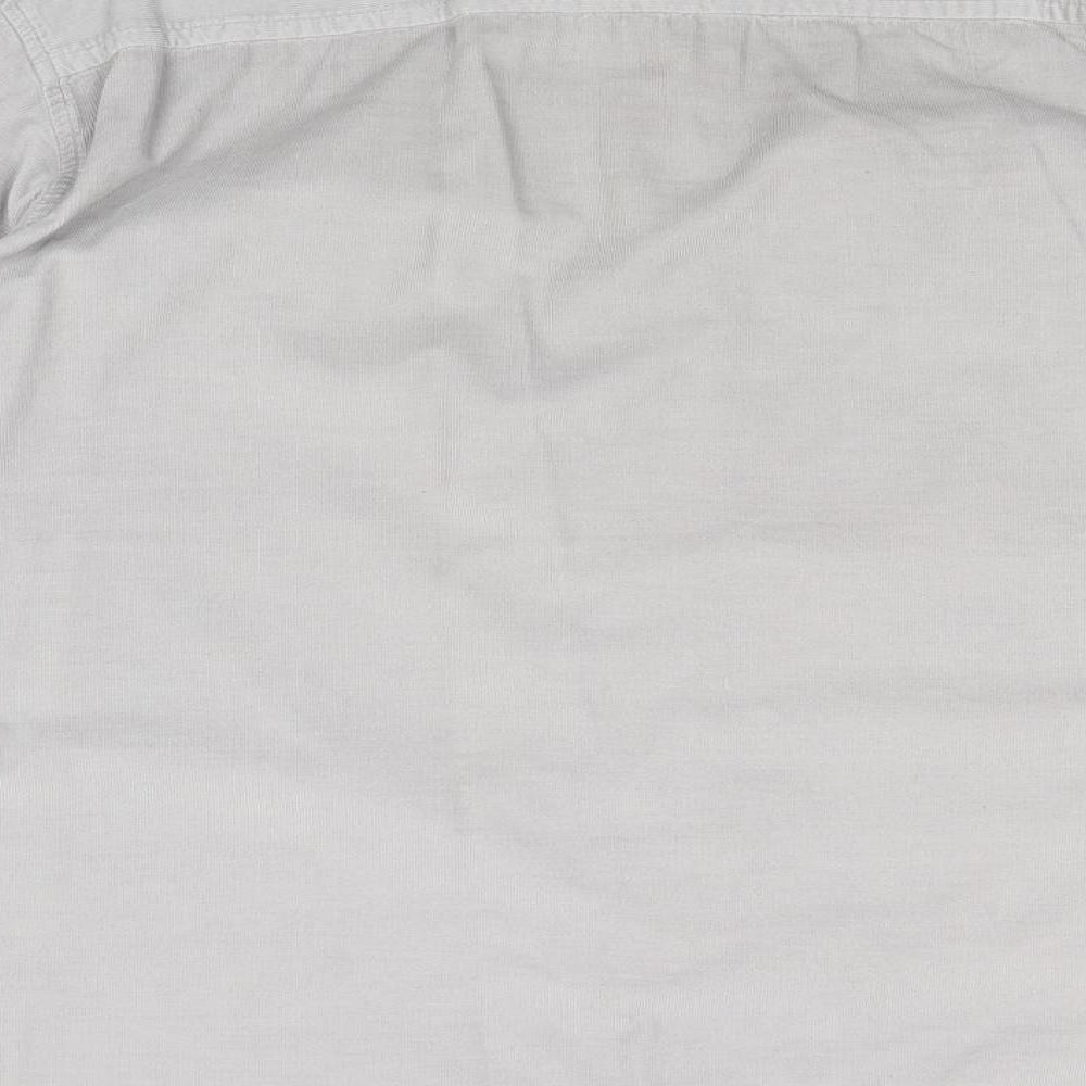 Mens UK Size L Jeff & Co Grey  Button-Up Long Sleeve Casual Shirt