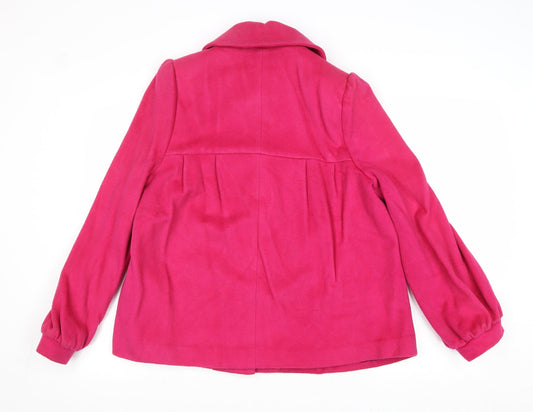 Miss Selfridge Womens Pink Jacket Size 12 Button