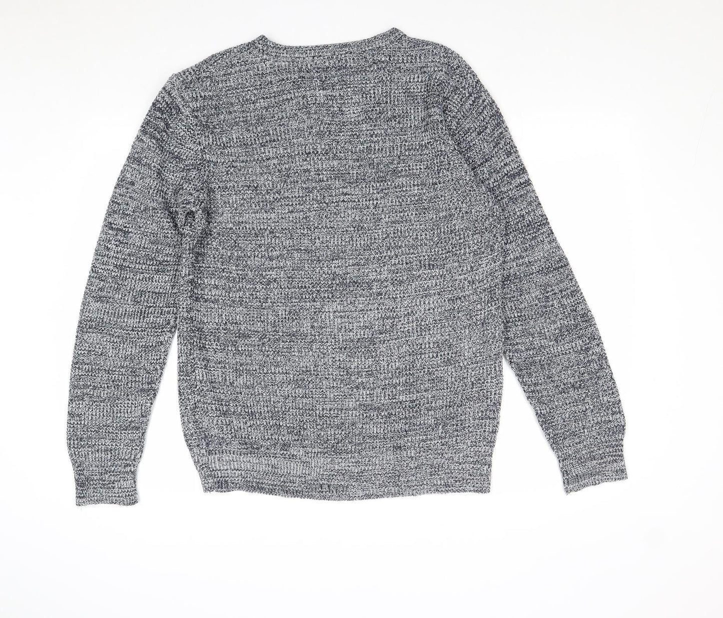 The Idle Man Mens Blue Round Neck Acrylic Pullover Jumper Size M Long Sleeve