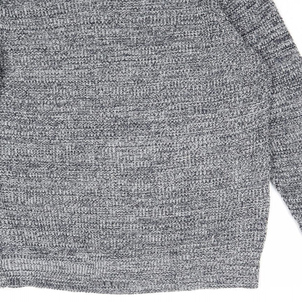 The Idle Man Mens Blue Round Neck Acrylic Pullover Jumper Size M Long Sleeve
