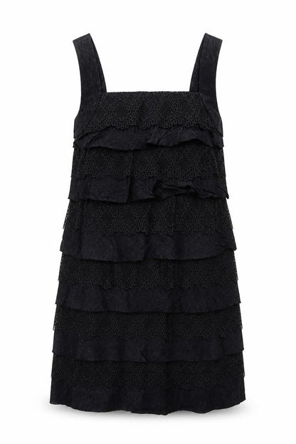 London Times Womens Black Viscose Pinafore/Dungaree Dress Size 8 Square Neck Zip
