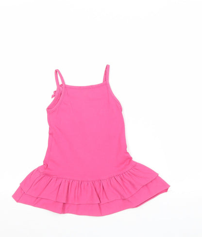 Orchestra Girls Pink Cotton A-Line Size 4 Years Round Neck Pullover - Flower Detail