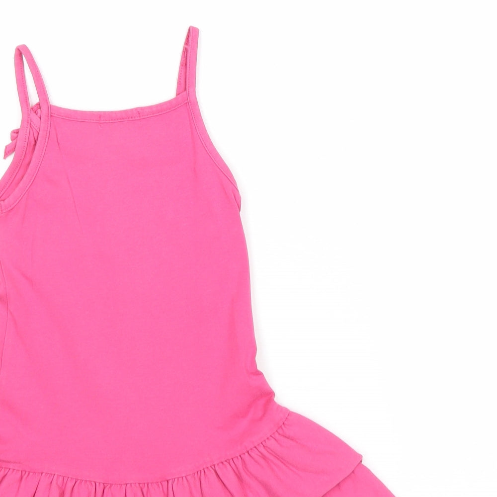 Orchestra Girls Pink Cotton A-Line Size 4 Years Round Neck Pullover - Flower Detail