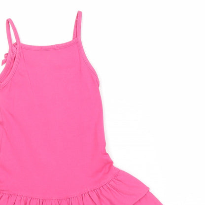 Orchestra Girls Pink Cotton A-Line Size 4 Years Round Neck Pullover - Flower Detail