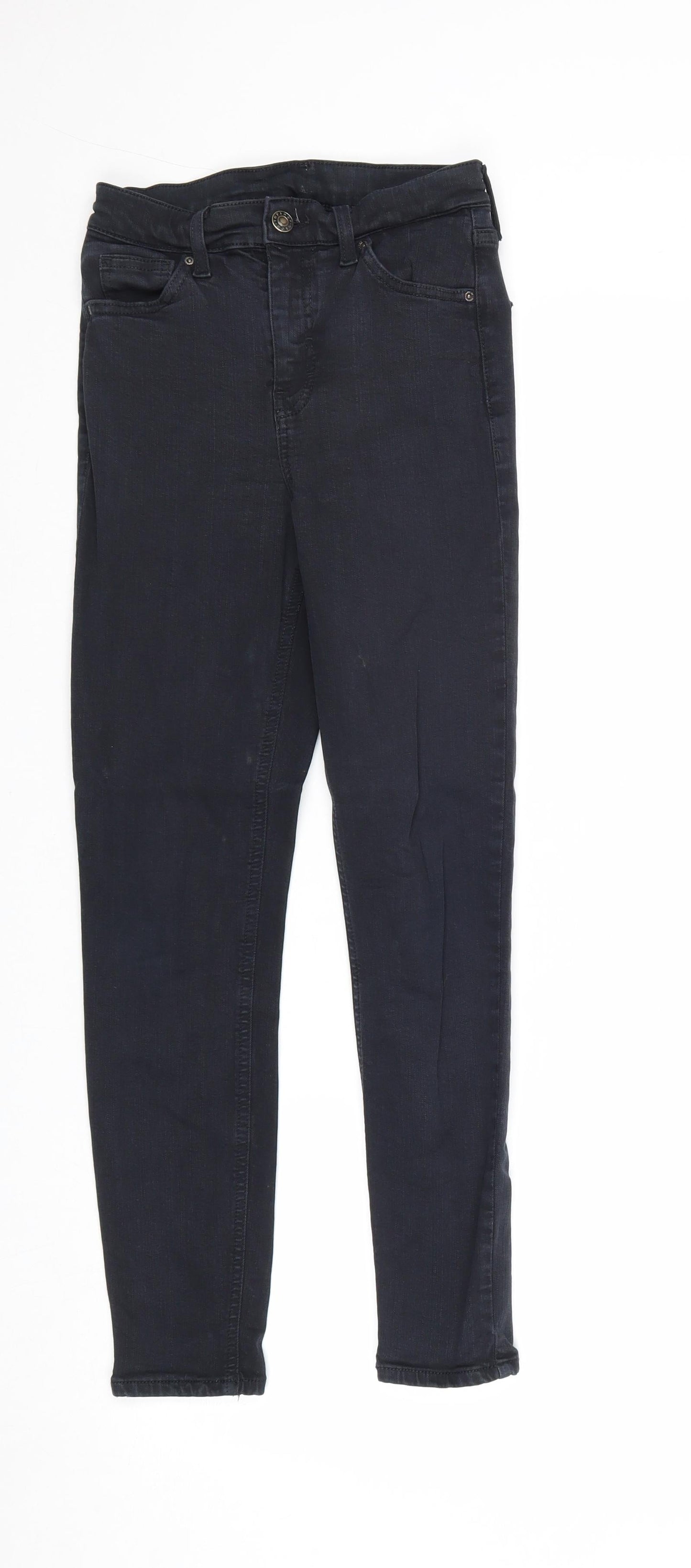 Topshop Womens Blue Cotton Skinny Jeans Size 26 in Regular Zip