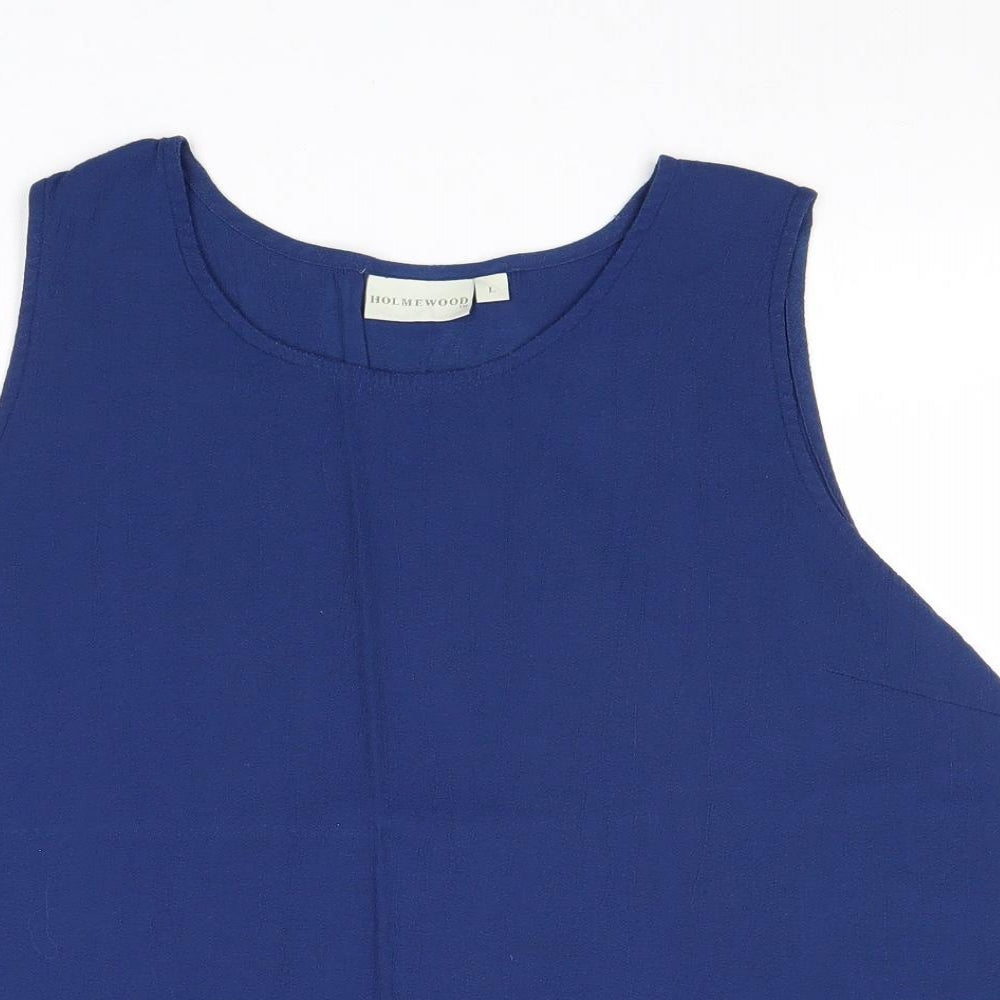 Womens UK Size L Holmewood Blue Basic Tank