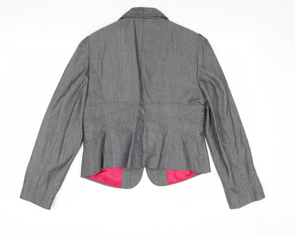 Marks and Spencer Womens Grey Polyester Jacket Blazer Size 14