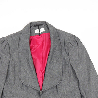 Marks and Spencer Womens Grey Polyester Jacket Blazer Size 14