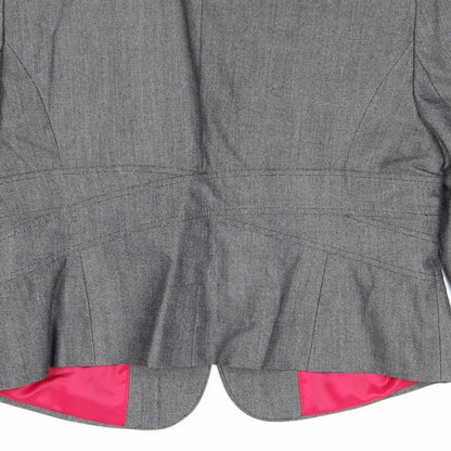 Marks and Spencer Womens Grey Polyester Jacket Blazer Size 14