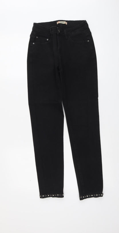 Zac&Zoe Womens Black Cotton Straight Jeans Size 8 L28 in Regular Button