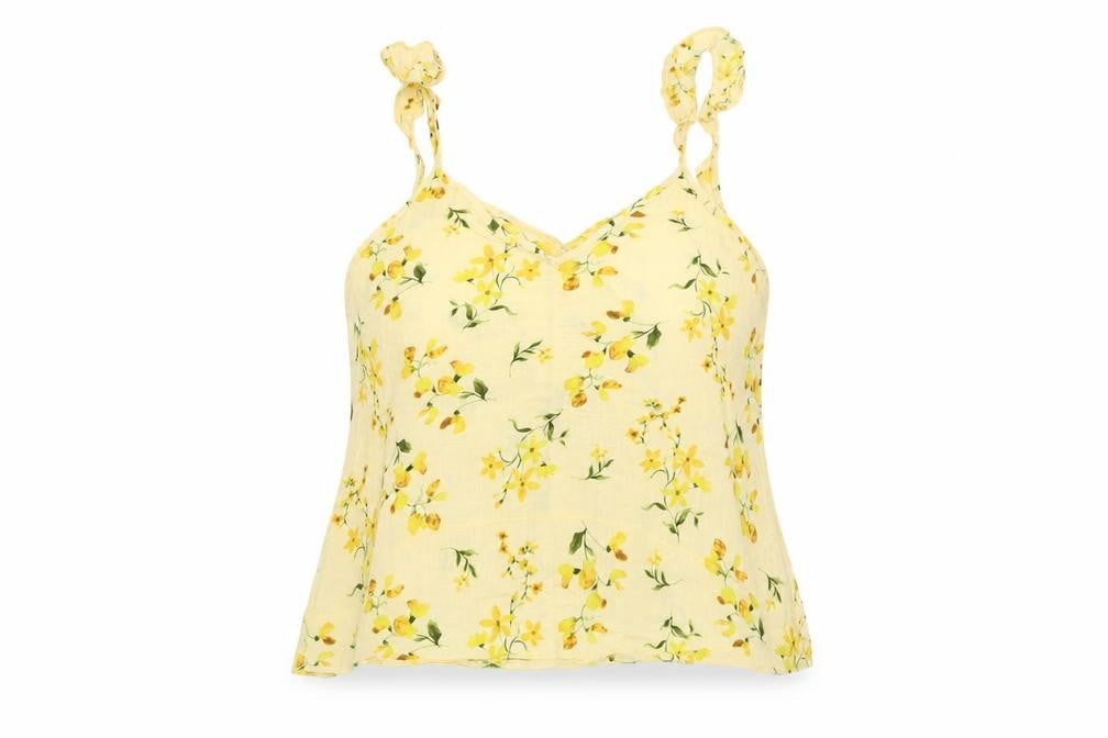 Womens UK Size 8 F&F Yellow Basic Tank