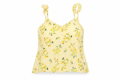 Womens UK Size 8 F&F Yellow Basic Tank