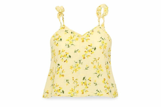 Womens UK Size 8 F&F Yellow Basic Tank