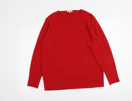 Womens UK Size XL First Avenue Red Pullover Jumper