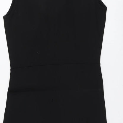 Topshop Womens Black Viscose Shift Size 10 Round Neck Pullover