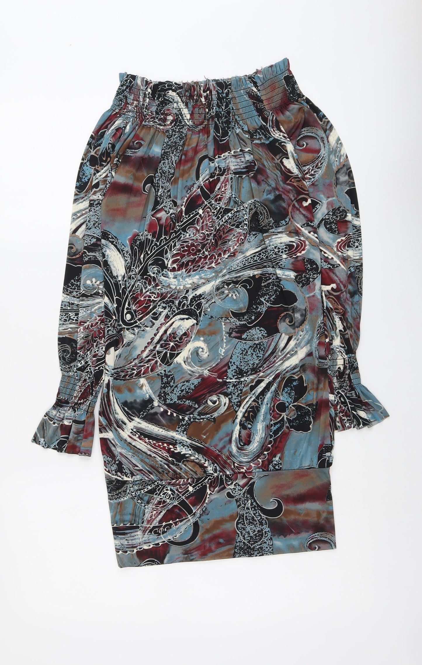 AX Paris Womens Multicoloured Geometric Polyester Shift Size 10 Off the Shoulder Pullover