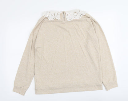 Womens UK Size 8 Papaya Pink Pullover Jumper
