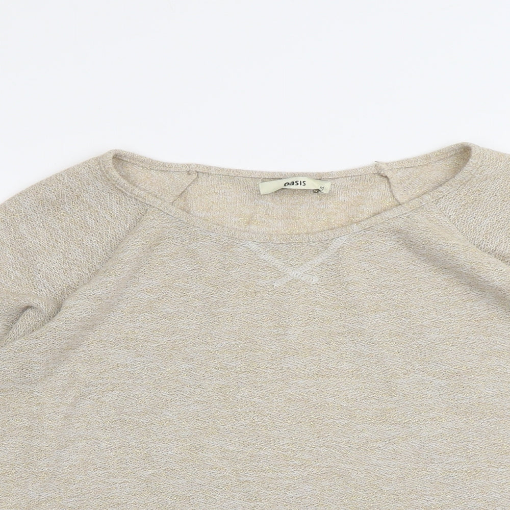 Womens UK Size M Oasis Gold Pullover Jumper