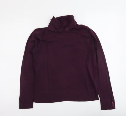BHS Womens Purple Roll Neck Acrylic Pullover Jumper Size 10