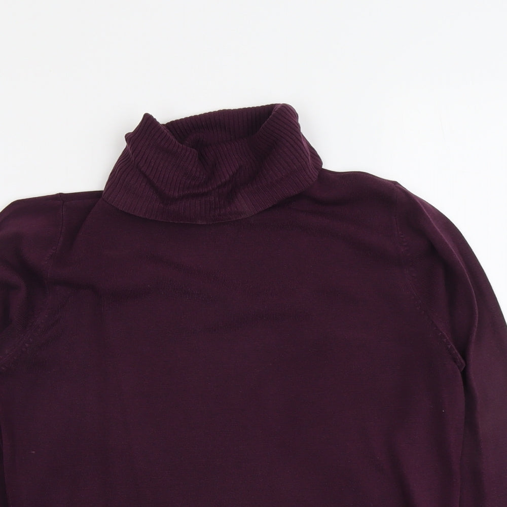 BHS Womens Purple Roll Neck Acrylic Pullover Jumper Size 10