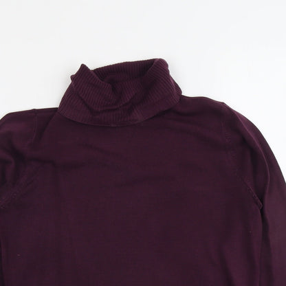 BHS Womens Purple Roll Neck Acrylic Pullover Jumper Size 10