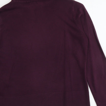 BHS Womens Purple Roll Neck Acrylic Pullover Jumper Size 10