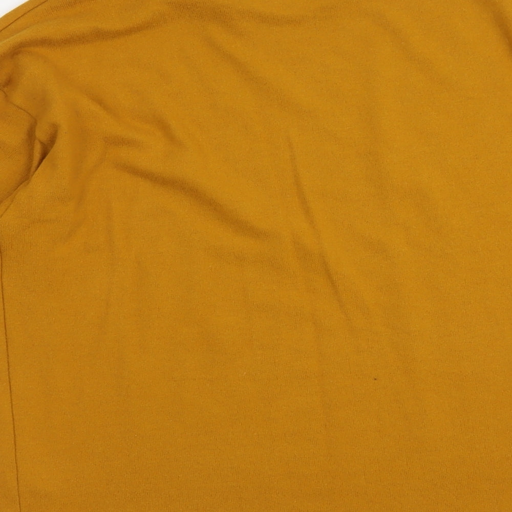 F&F Womens Yellow Round Neck Polyester Pullover Jumper Size 10