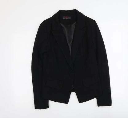 New Look Womens Black Polyester Jacket Blazer Size 12