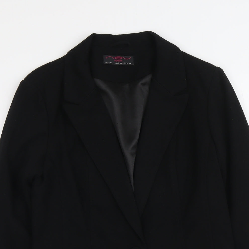 New Look Womens Black Polyester Jacket Blazer Size 12