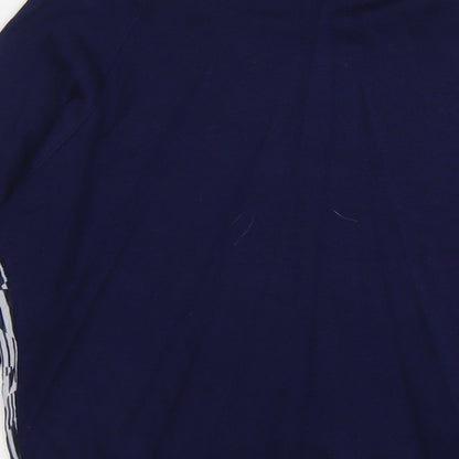 BHS Womens Blue Boat Neck Geometric Acrylic Pullover Jumper Size 14