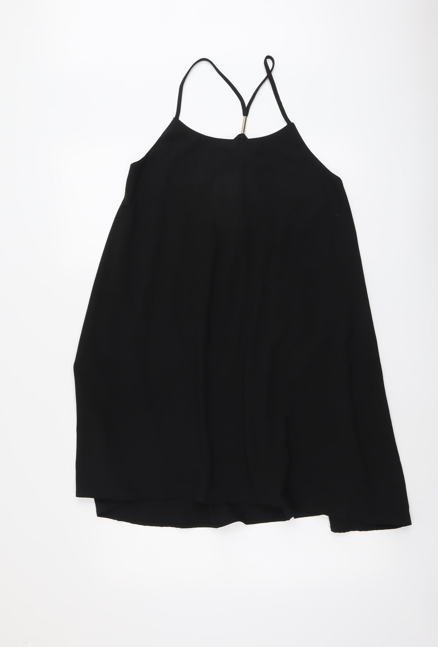 Glamorous Womens Black Polyester Trapeze & Swing Size 10 Round Neck Pullover