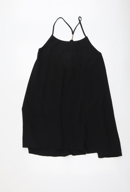 Glamorous Womens Black Polyester Trapeze & Swing Size 10 Round Neck Pullover
