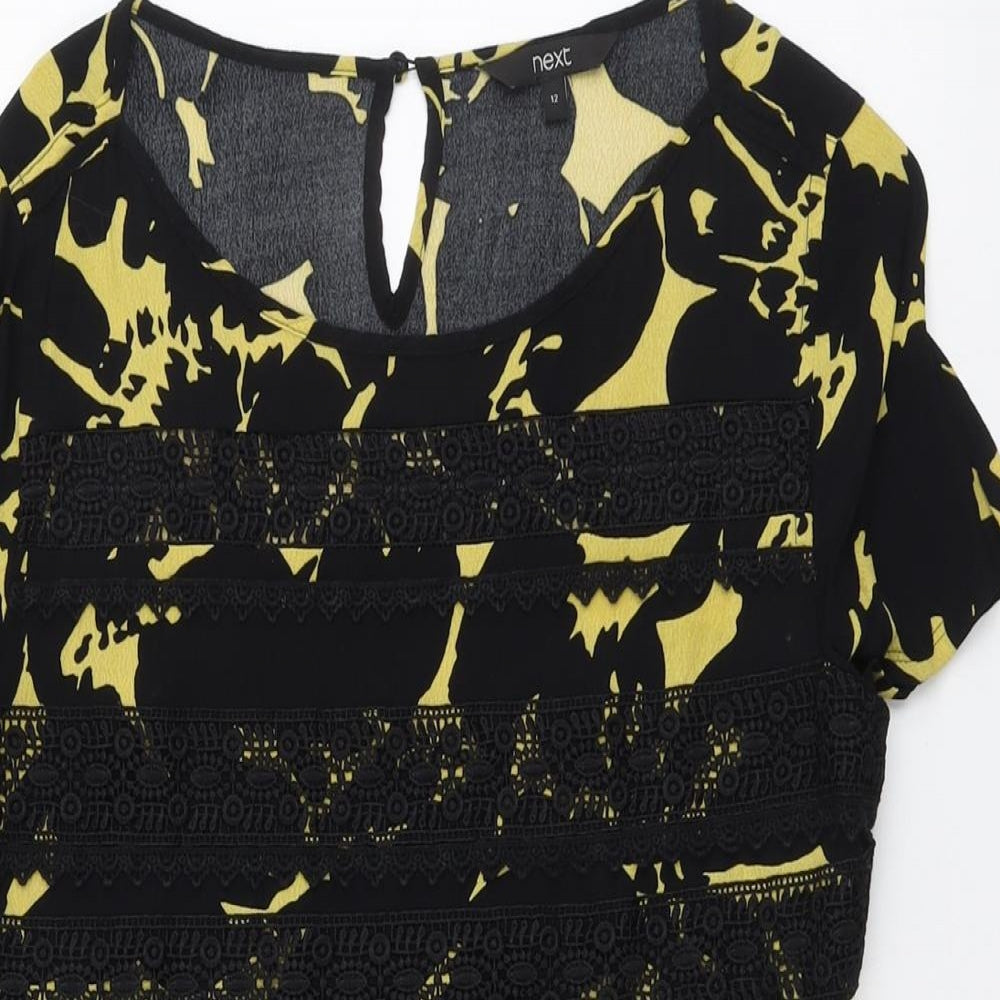 Womens UK Size 12 NEXT Black Basic Blouse