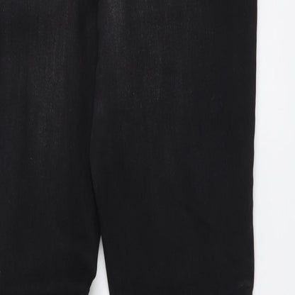 Marks and Spencer Womens Black Herringbone Cotton Skinny Jeans Size 10 L30 in Regular Button