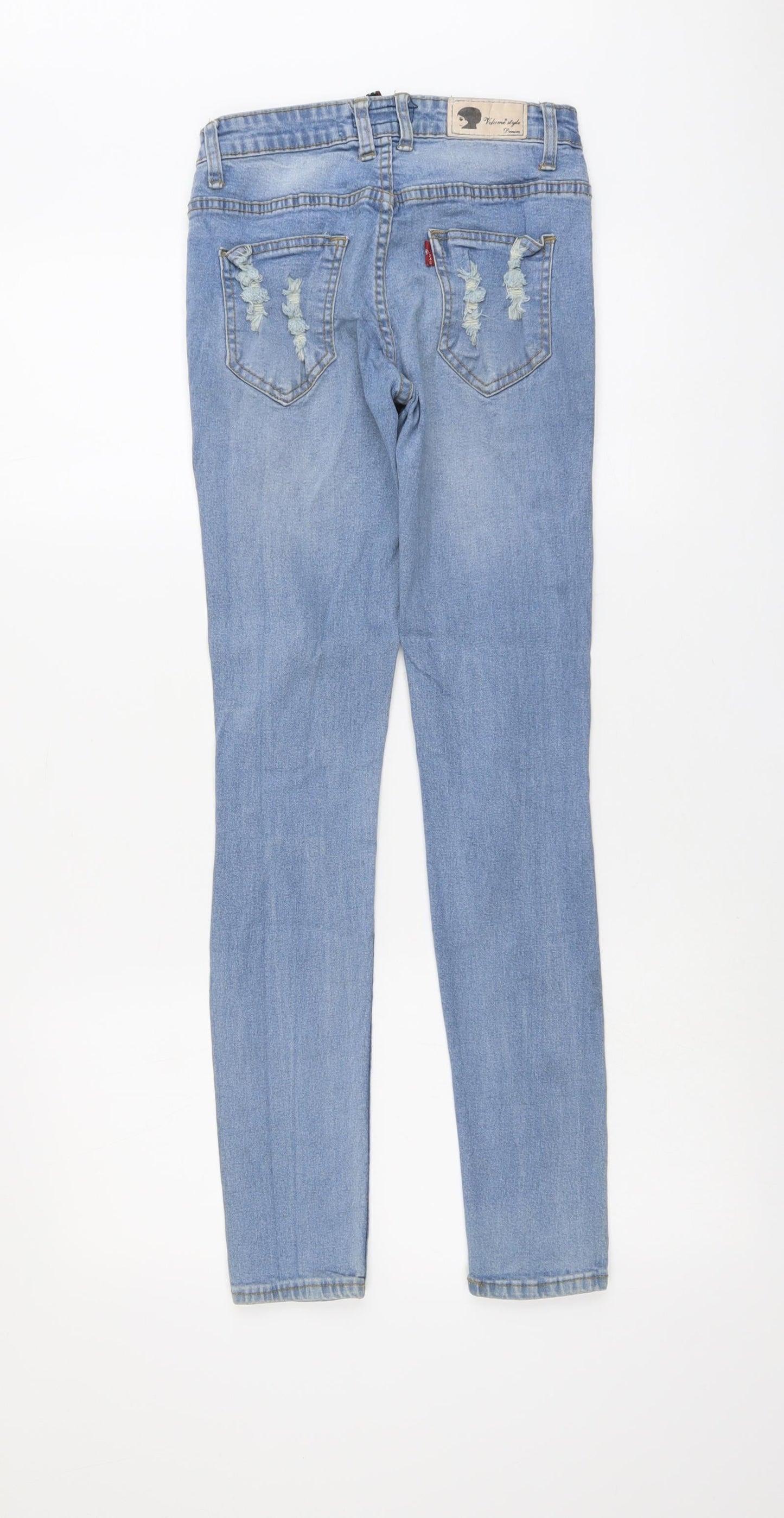 Volume Womens Blue Cotton Skinny Jeans Size M L29 in Regular Button