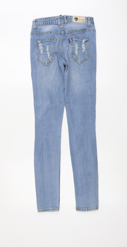 Volume Womens Blue Cotton Skinny Jeans Size M L29 in Regular Button