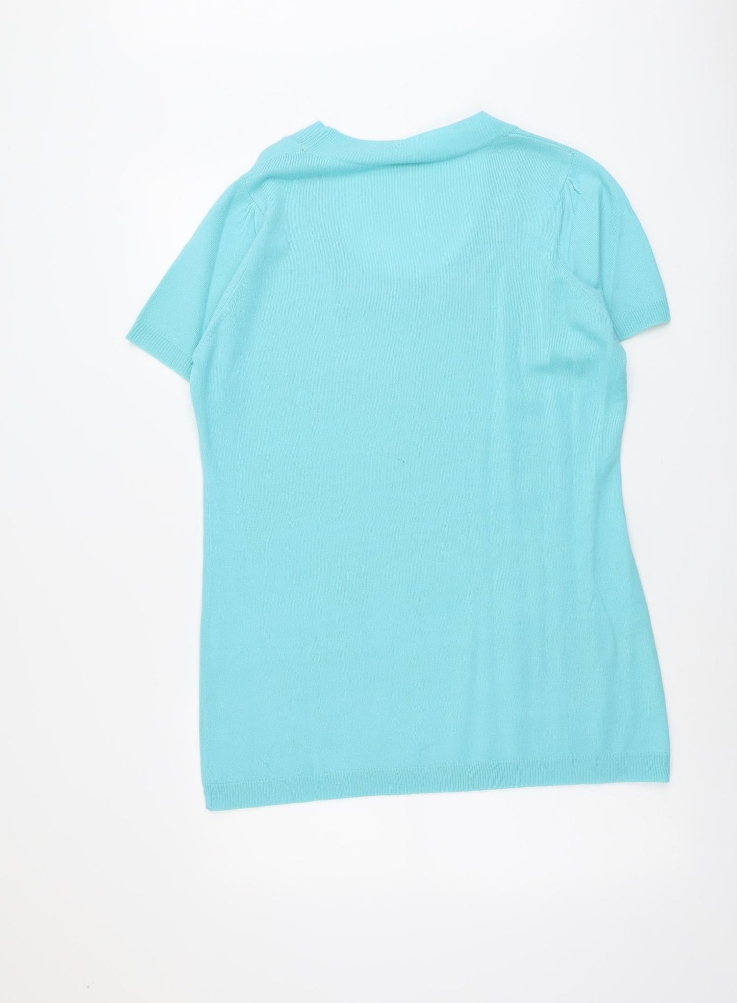 ...Being Casual Womens Blue Scoop Neck Acrylic Pullover Jumper Size 12