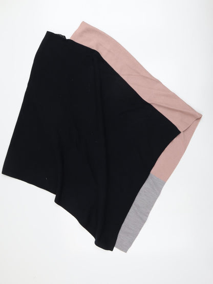 F&F Womens Multicoloured Round Neck Geometric Acrylic Pullover Jumper One Size - Poncho