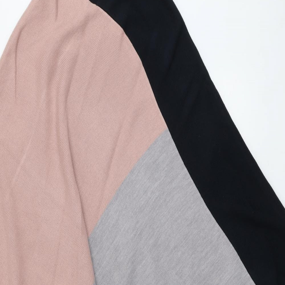 F&F Womens Multicoloured Round Neck Geometric Acrylic Pullover Jumper One Size - Poncho