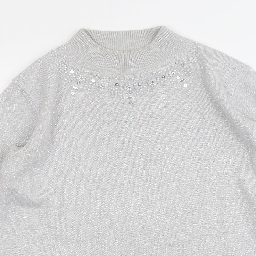 Womens UK Size S Bonmarché Silver Pullover Jumper