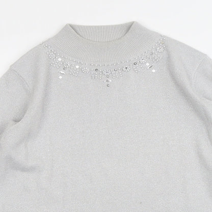 Womens UK Size S Bonmarché Silver Pullover Jumper