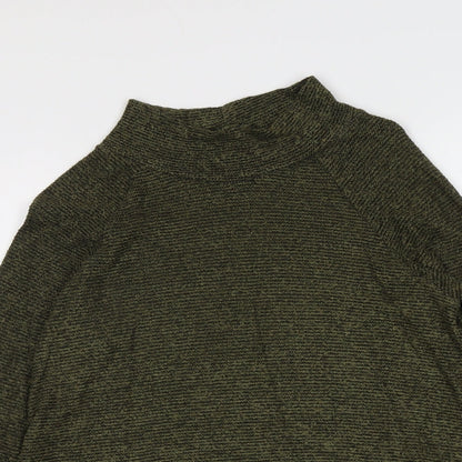 Decoy Womens Green High Neck Acrylic Pullover Jumper Size S