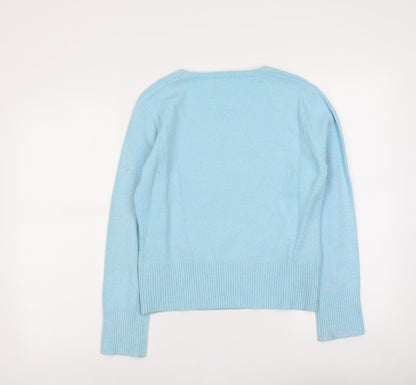 Womens UK Size L Liquid Blue Pullover Jumper