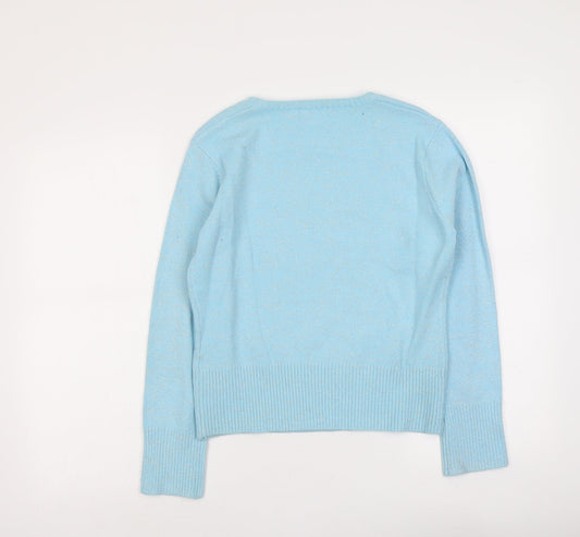 Womens UK Size L Liquid Blue Pullover Jumper