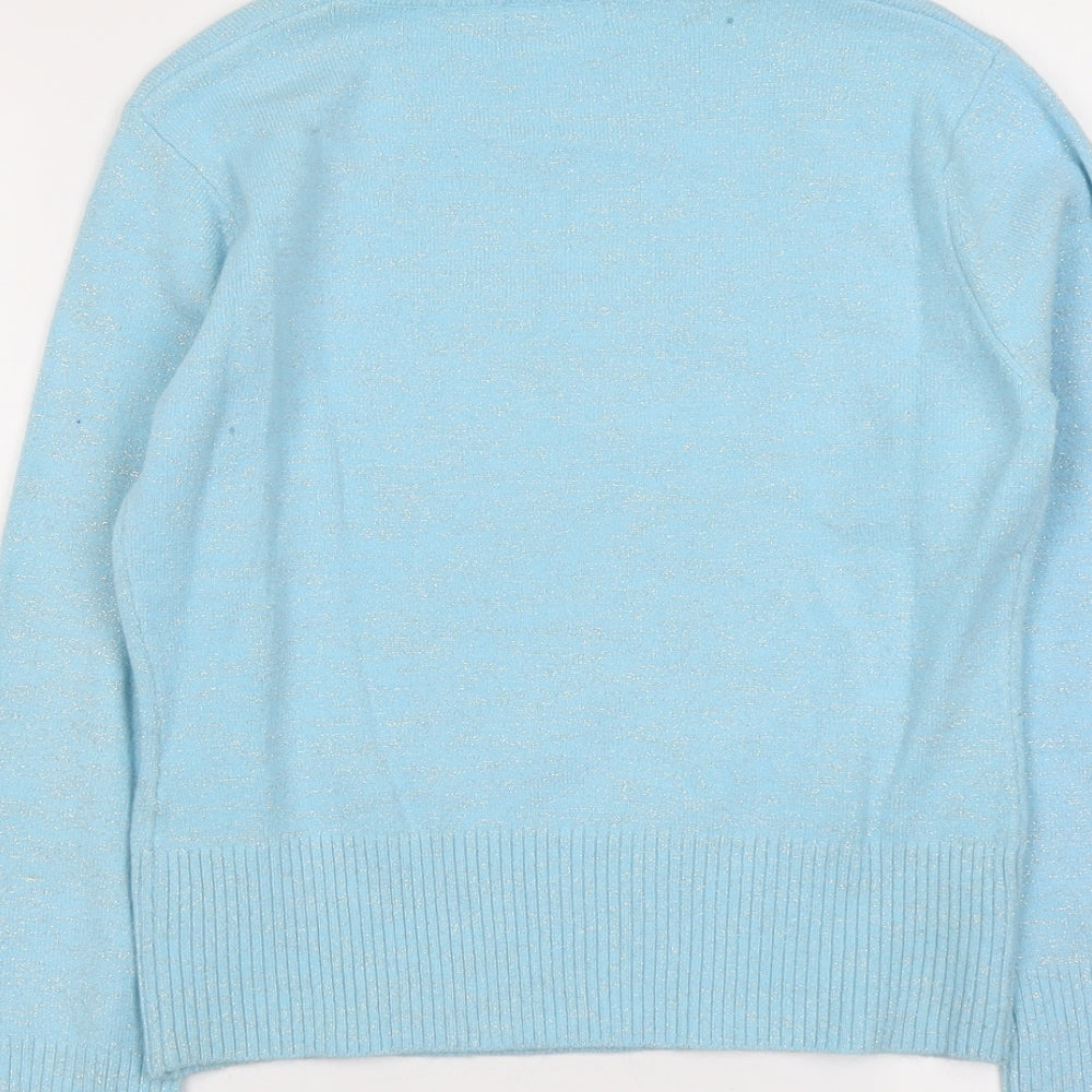 Womens UK Size L Liquid Blue Pullover Jumper