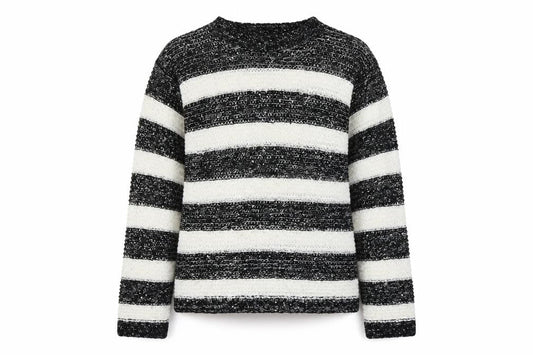 Womens UK Size 12 Ribbon Black Pullover Jumper