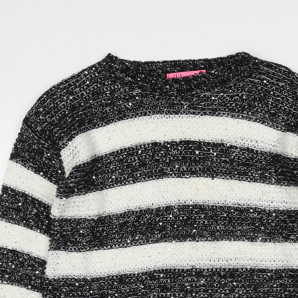 Womens UK Size 12 Ribbon Black Pullover Jumper